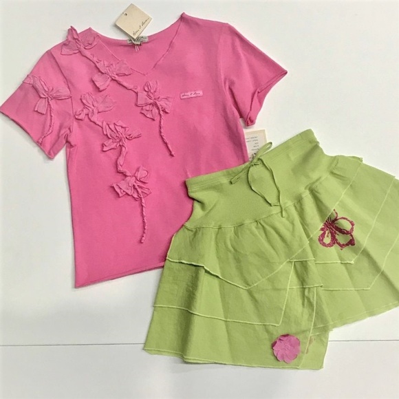 NWT Eliane et Lena 2Pc Skirt Set w/Floral Applique - Picture 1 of 3